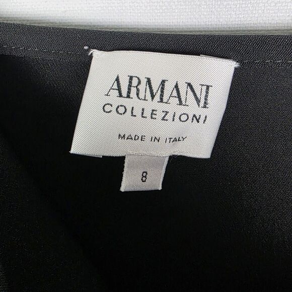 ARMANI COLLEZIONI ITALY 8 BLACK SILK CHIFFON FRILLED HEM SKIRT Witchy Whimsigoth - Picture 5 of 6